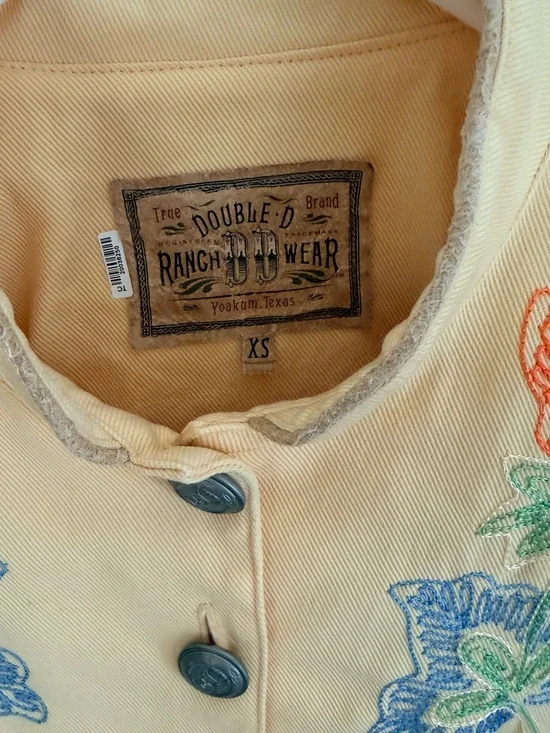 Vintage Double D Ranch Yellow Embroidered Fringe Western Jacket - Picture 2 of 10